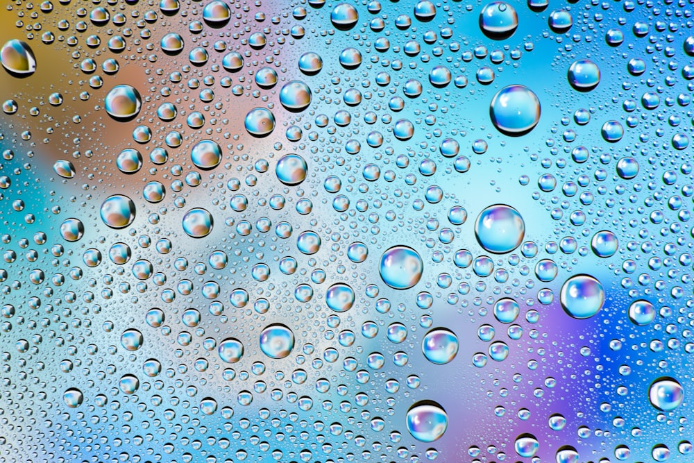 water droplets on clear glass