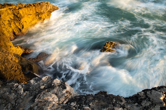 brown rock formation on sea water during daytime in Robe South Australia Australia