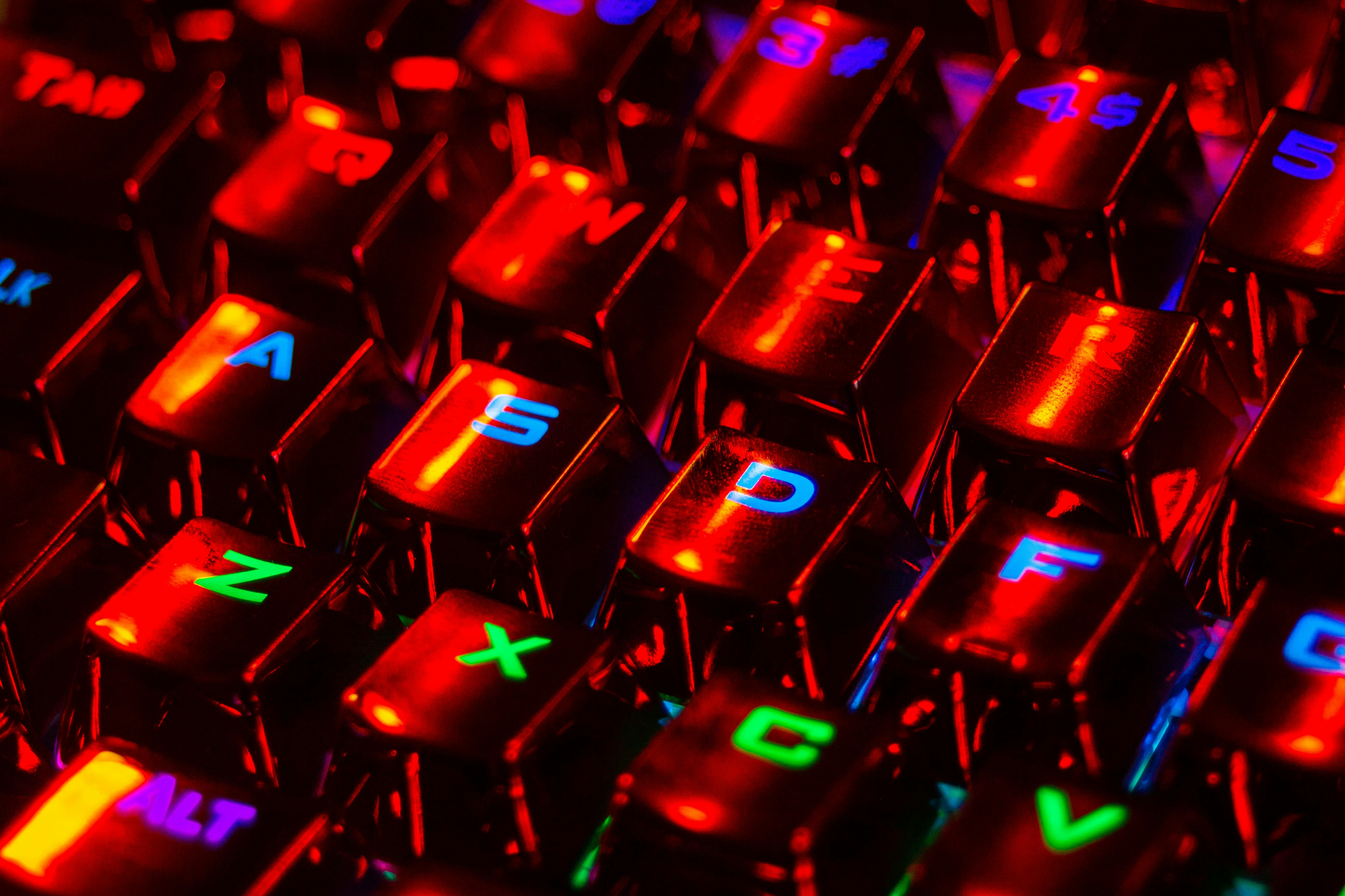 schwarz-blaue Computertastatur