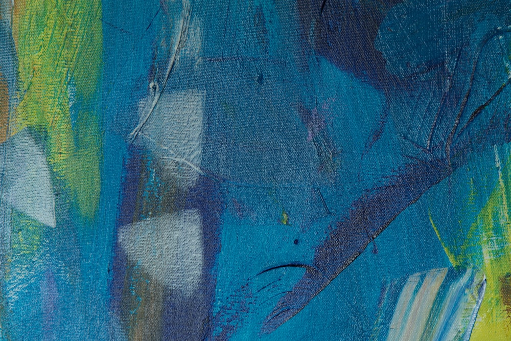 blue green and yellow abstract painting