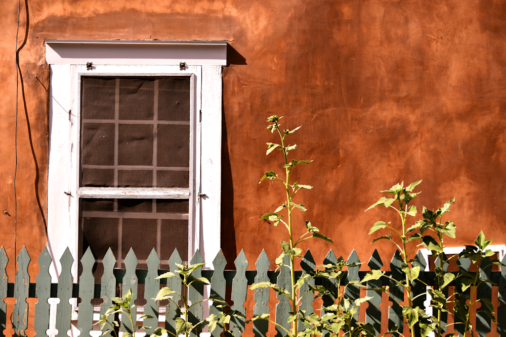 ventana de vidrio con marco de madera blanca