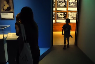 Family enjoying interactive museum displays on a rainy afternoon.