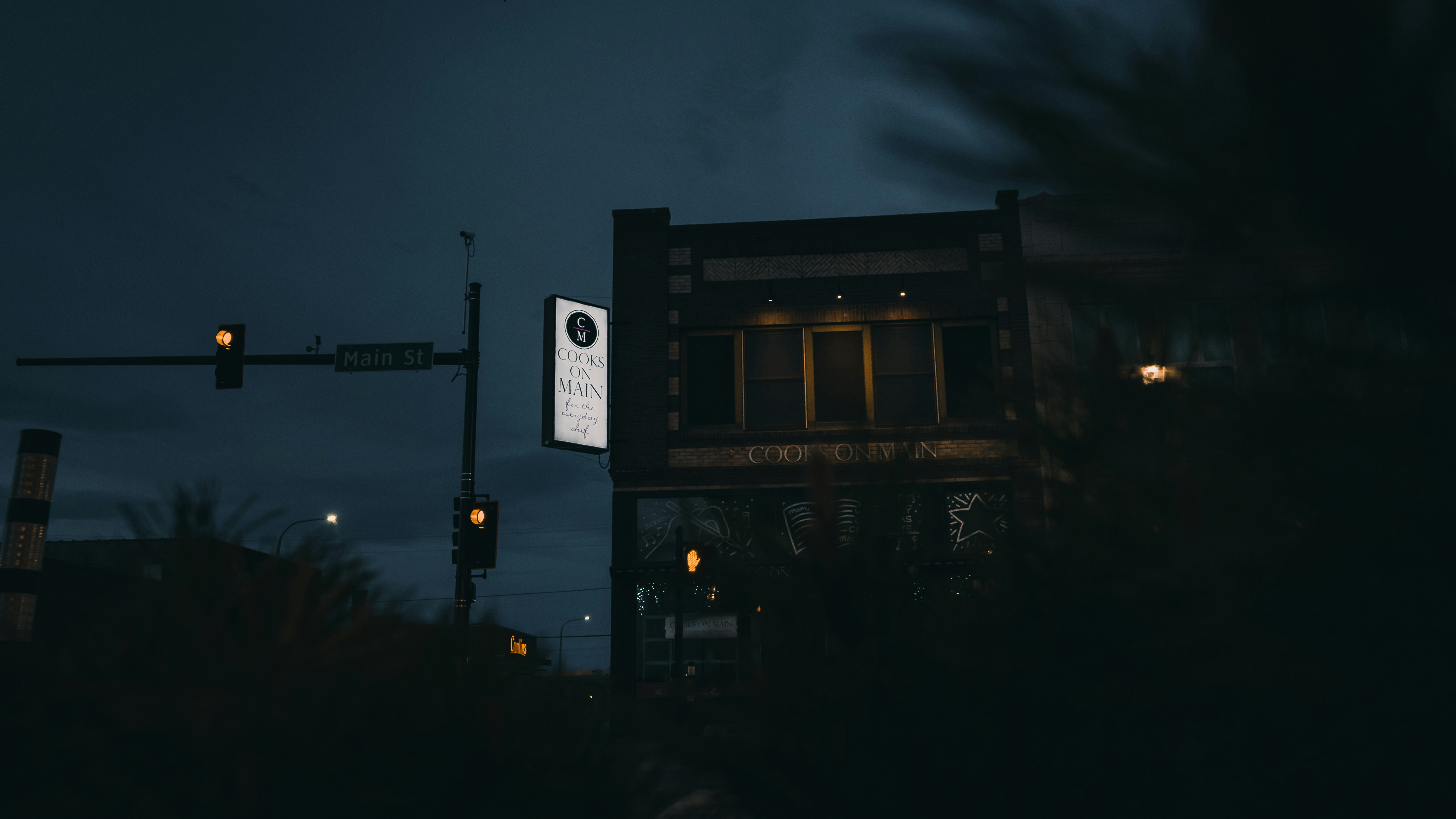 black and white street light