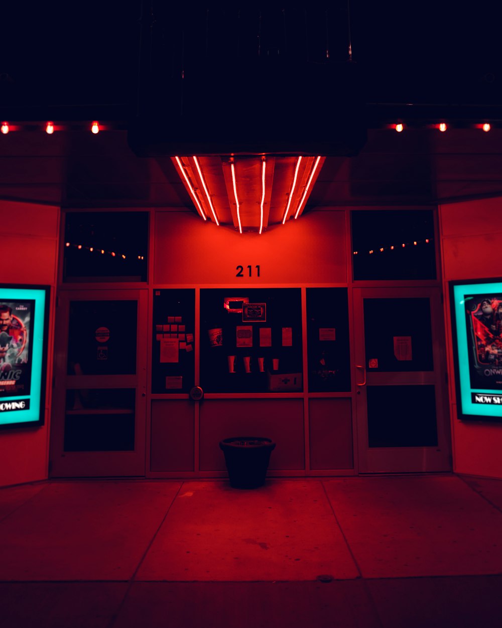 red and black room with red walls