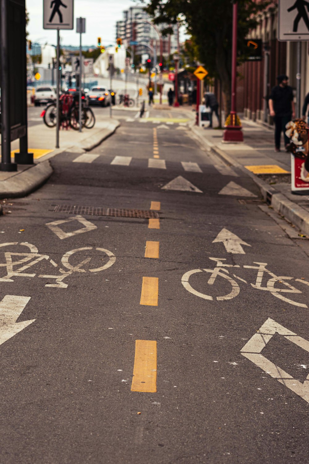 pedestrian lane with stop sign