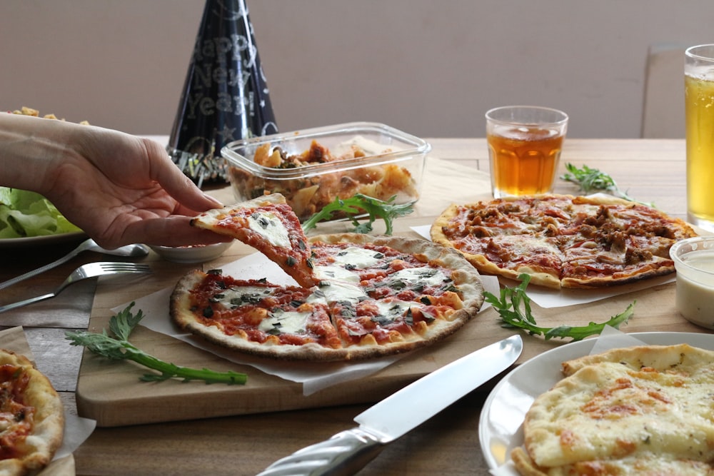 pizza on white ceramic plate