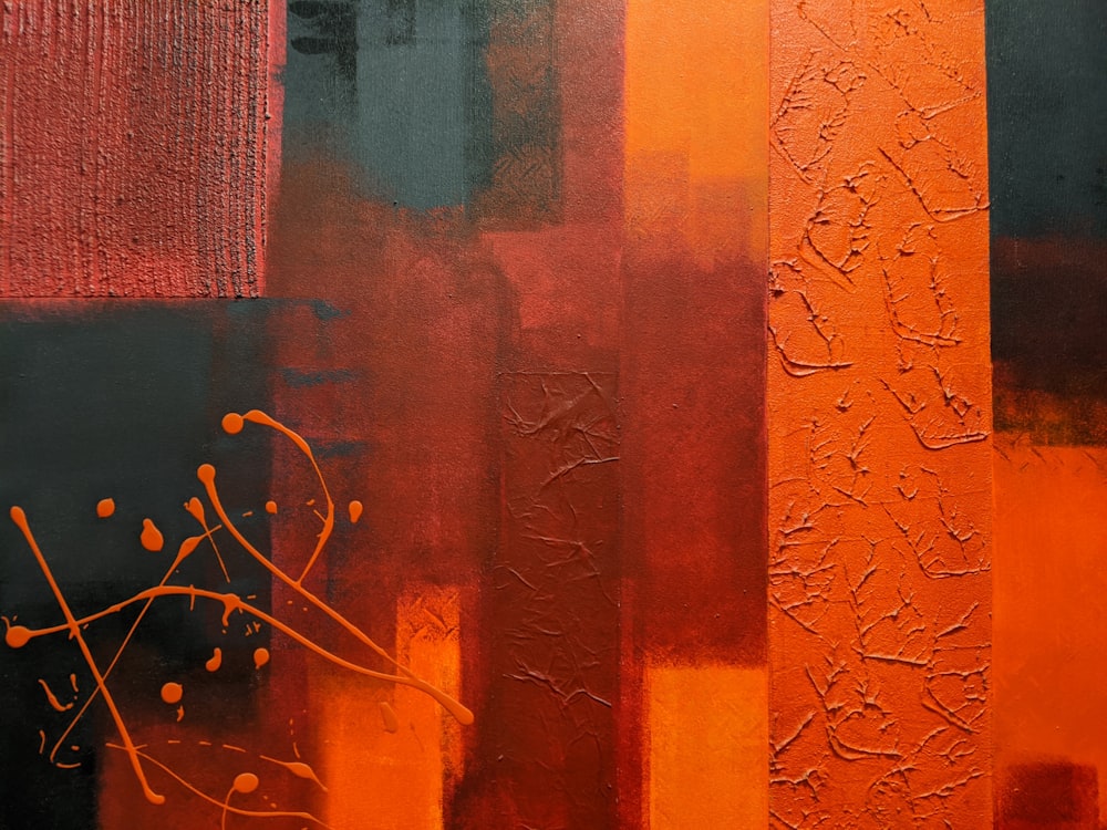 red and brown abstract painting