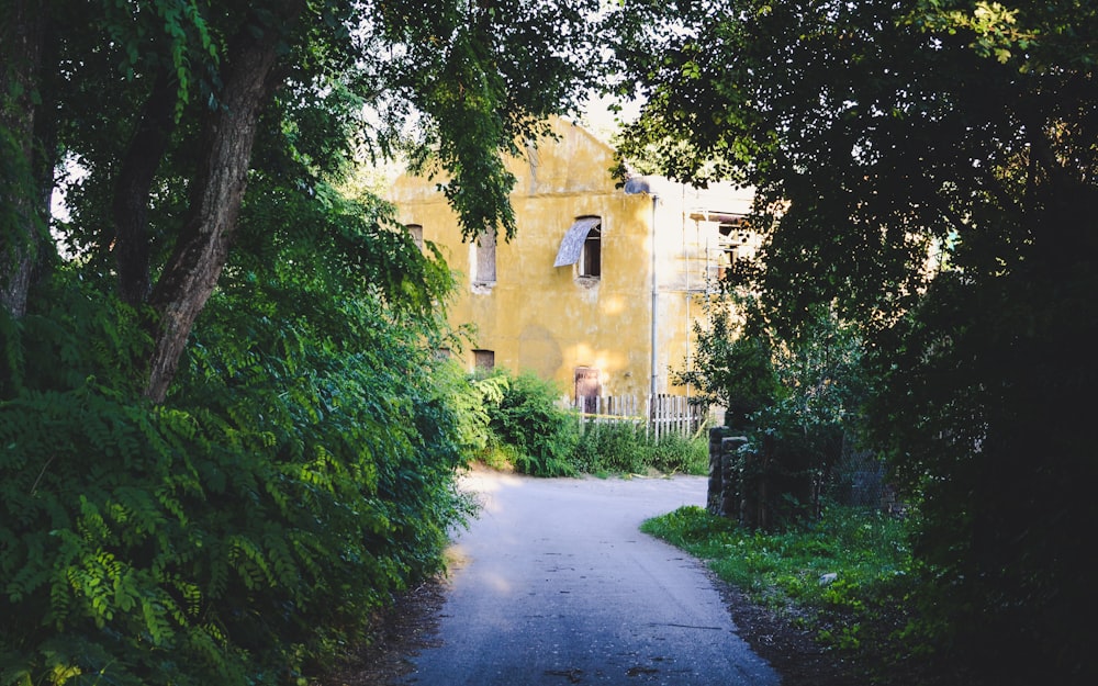 green trees beside beige concrete building