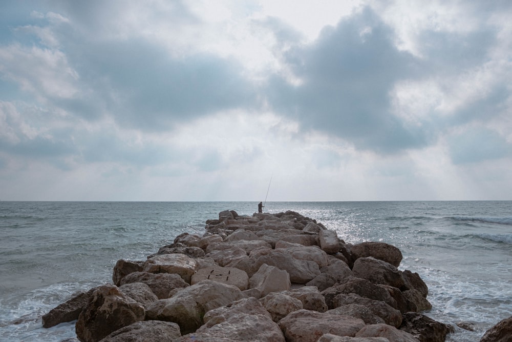 brown rocks near body of water during daytime