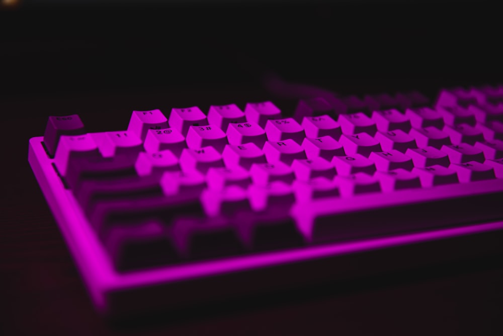 purple and black computer keyboard