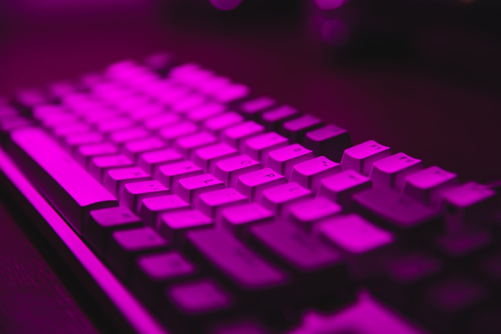 purple and pink computer keyboard