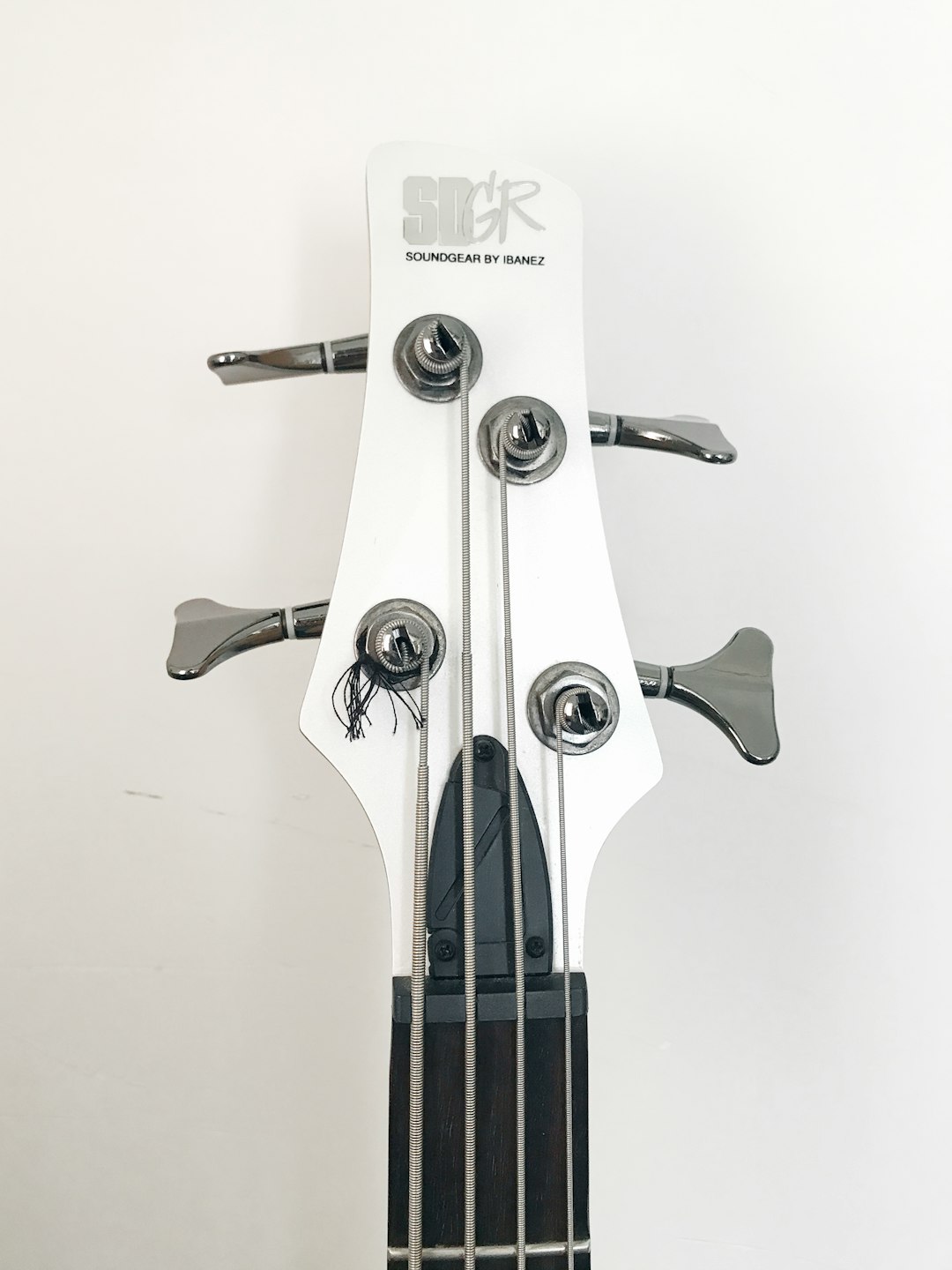 black and white guitar headstock