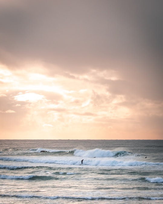 ocean waves crashing on shore during sunset in Manly NSW Australia