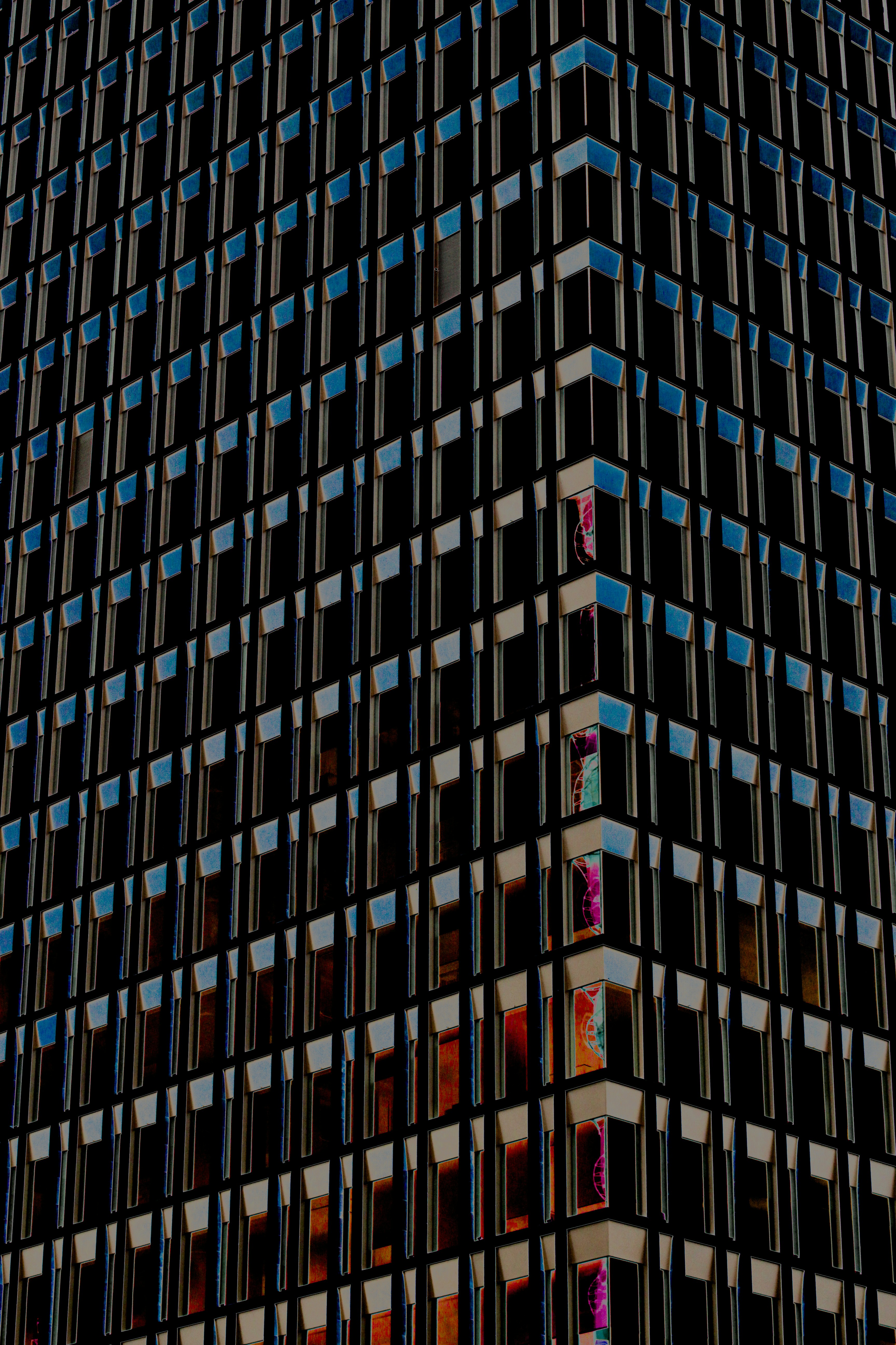 blue and white concrete building
