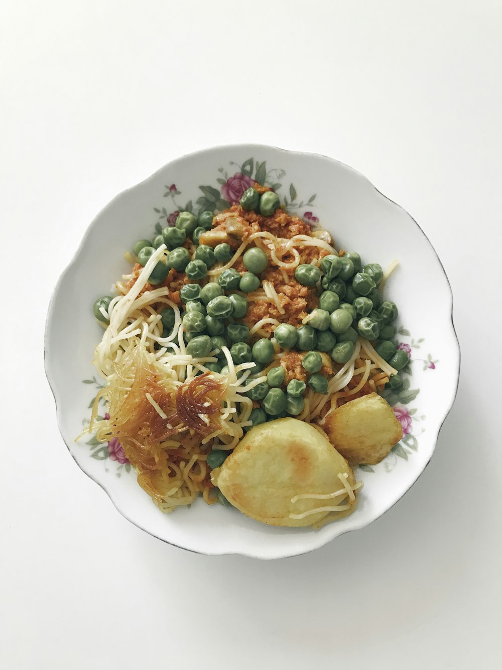 cooked food on white ceramic plate