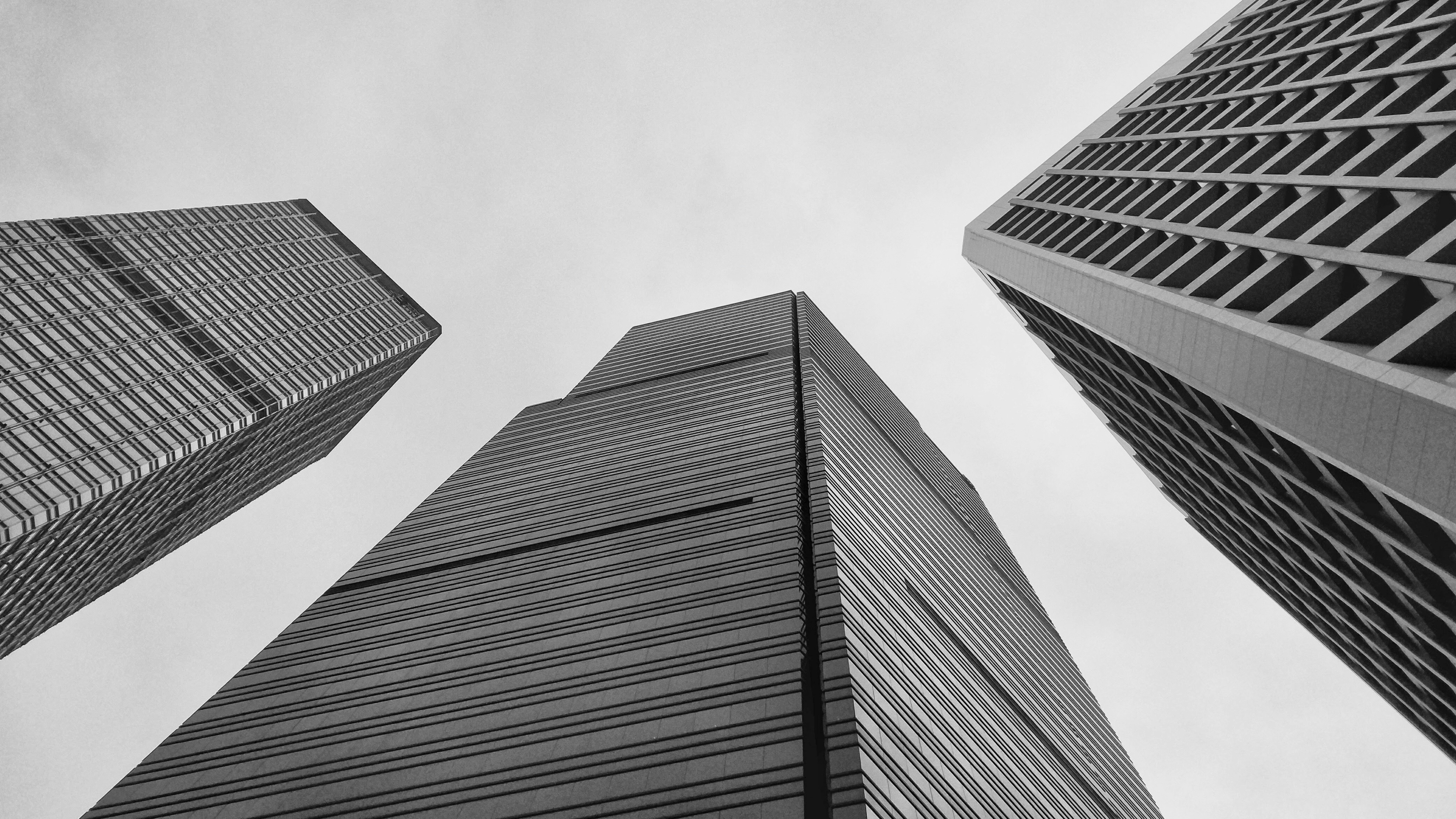 worms eye view of high rise building