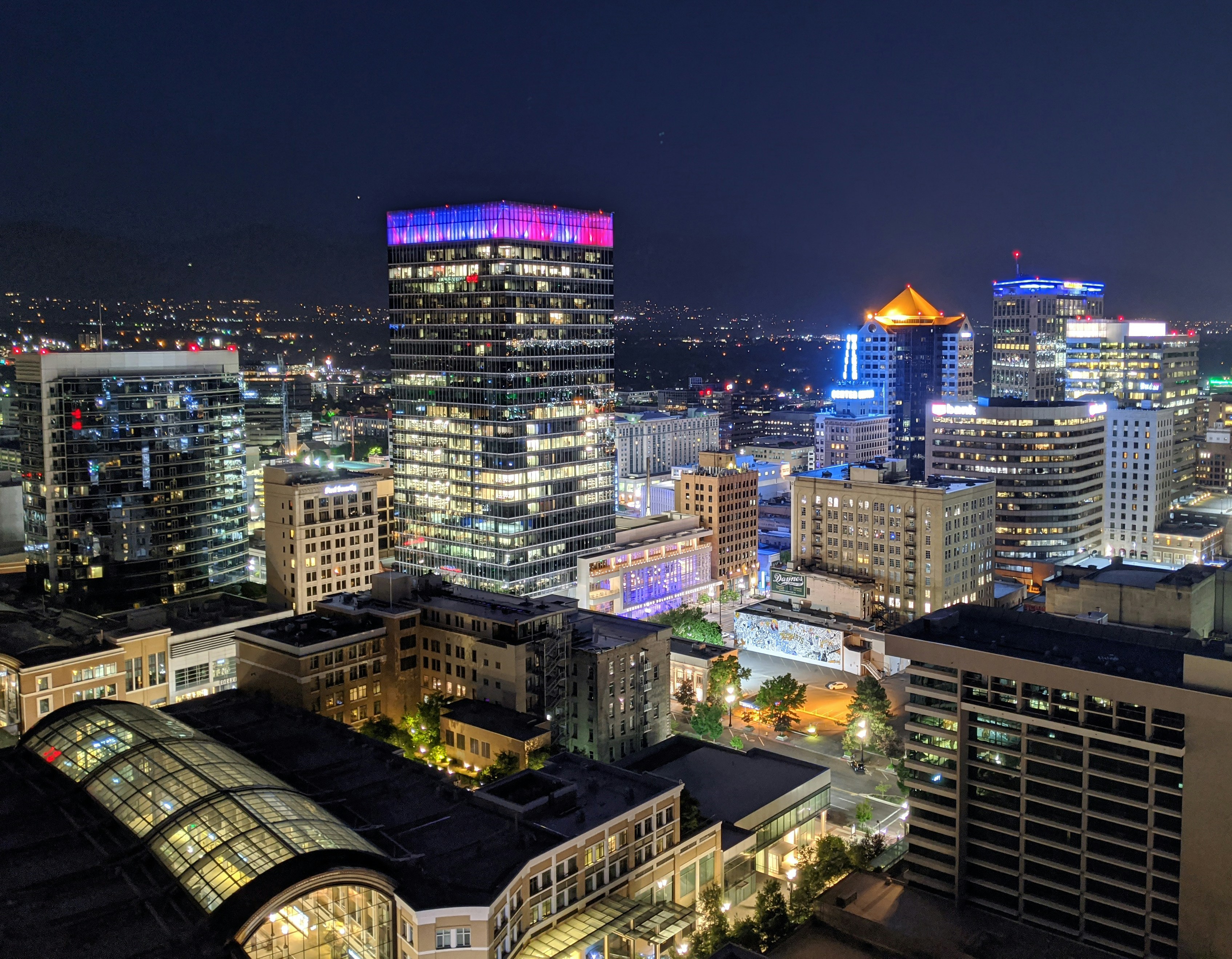 Salt Lake City at night. Shot on Google Pixel 4.