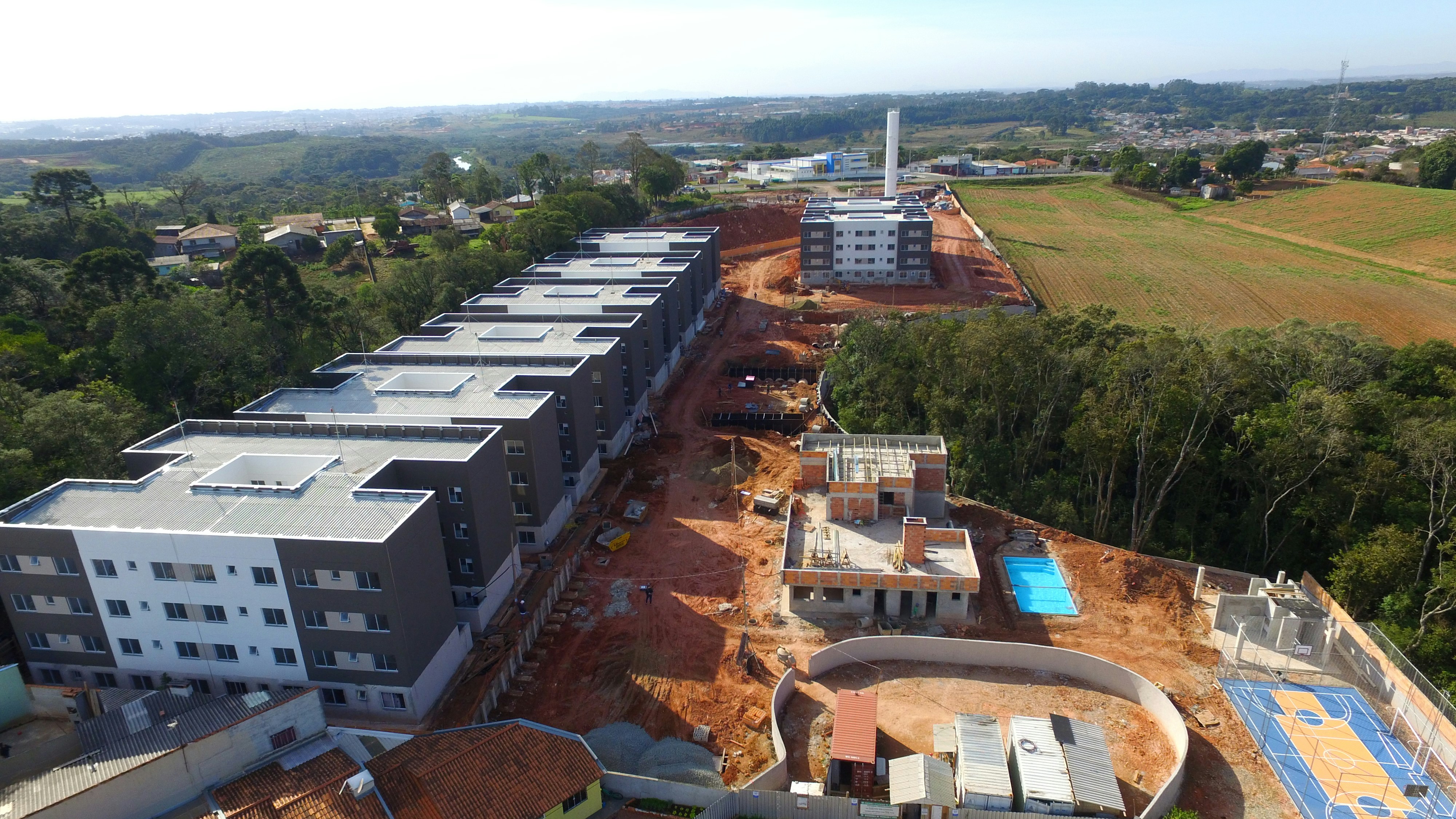 Aerial view of the Jadcherla property development site