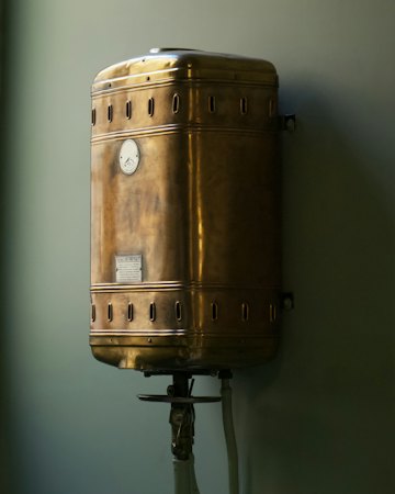 Old corroded hot water tank