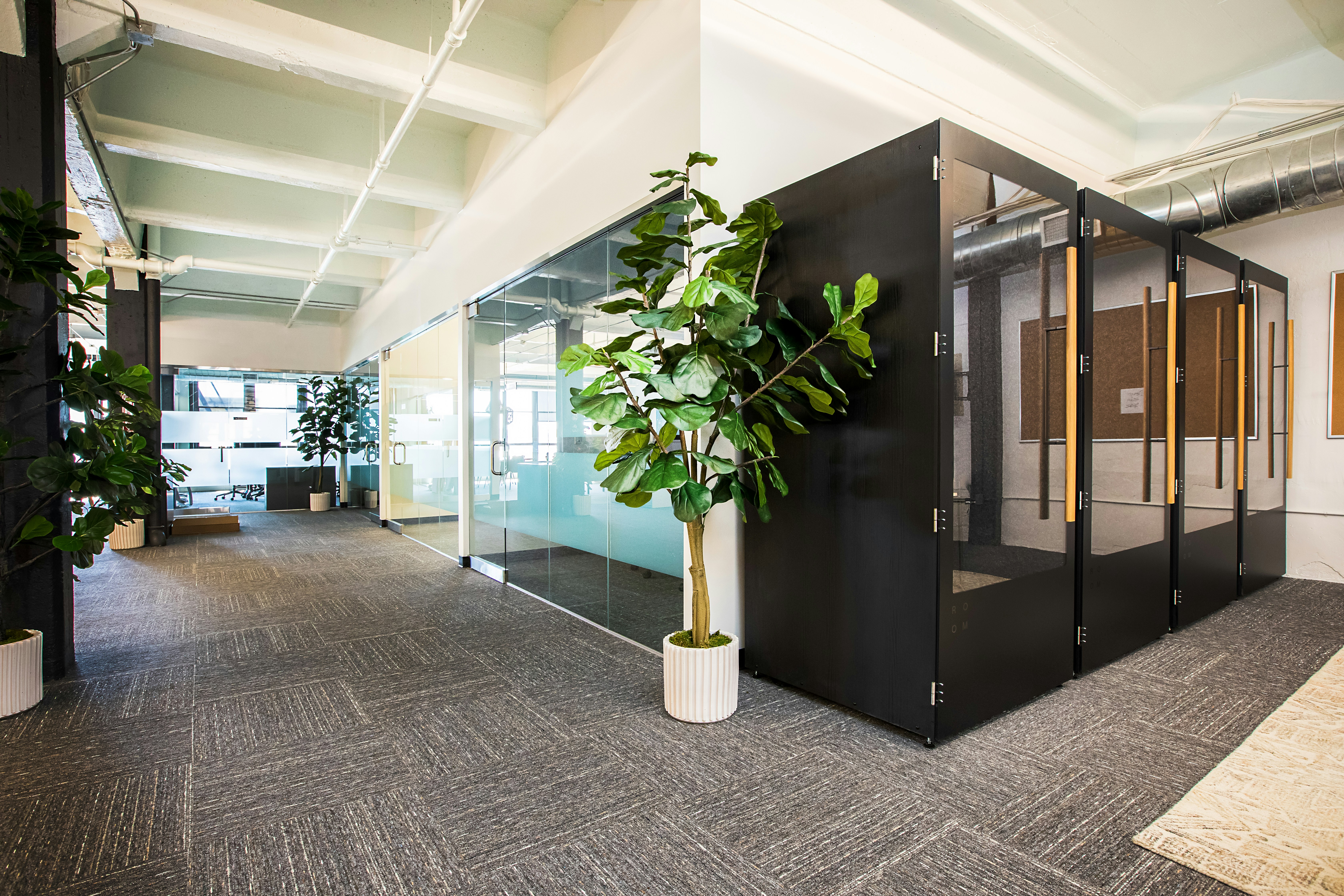 clean bright corporate headquarters office glass interior san francisco