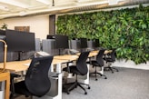 black office rolling chairs and table