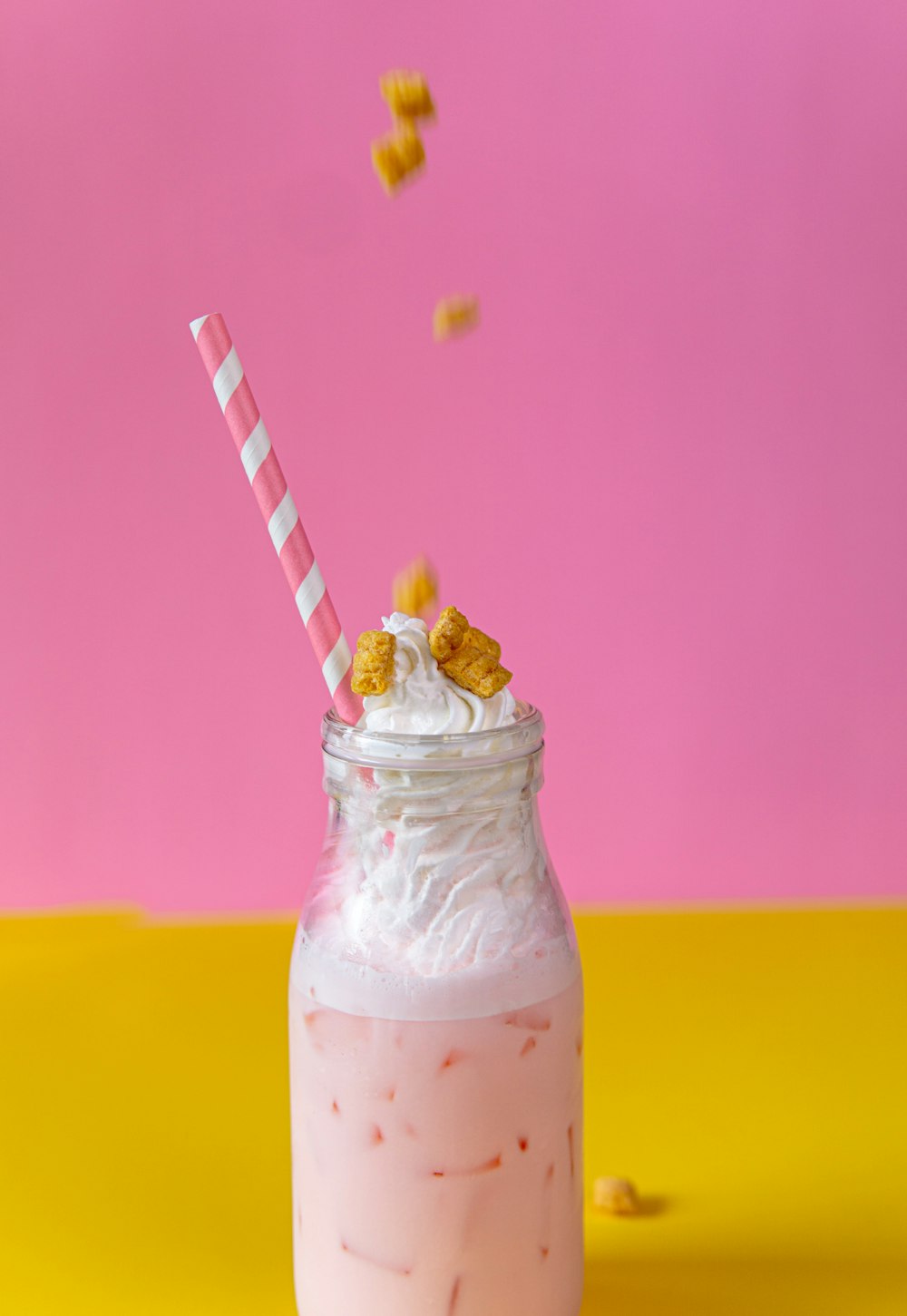 ice cream in clear glass cup