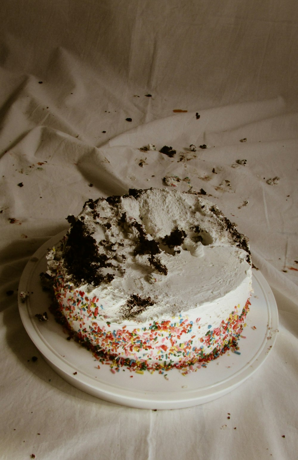 chocolate cake on white ceramic plate