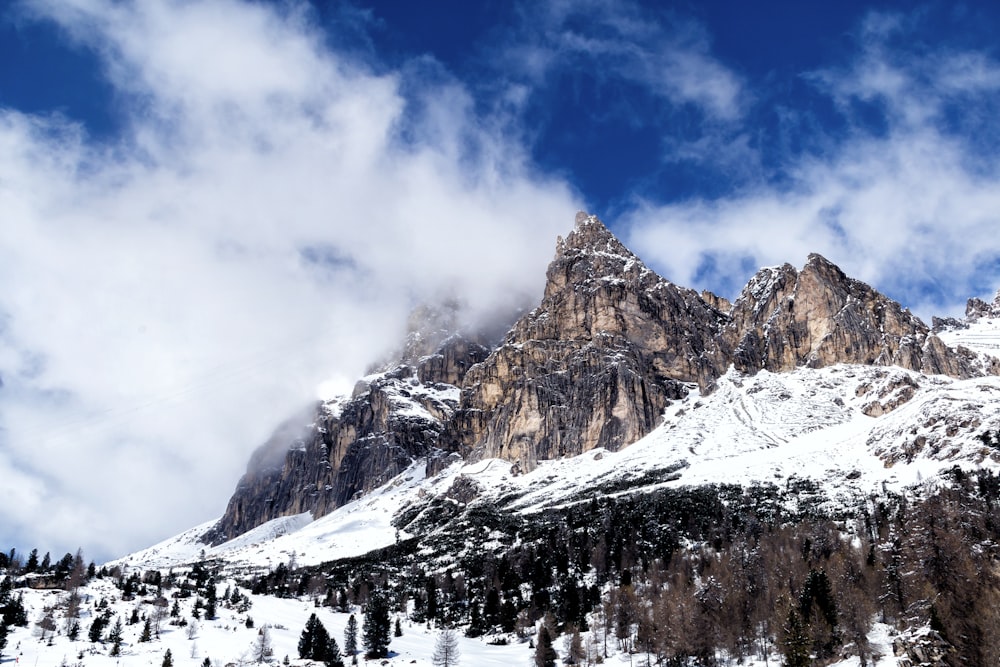 snow covered mountain under blue sky during daytime