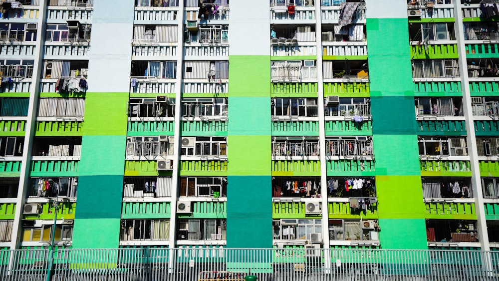 green and white concrete building