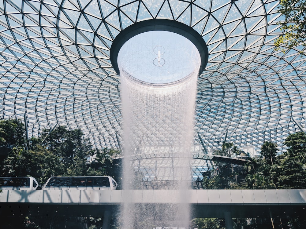 water fountain in the middle of the building