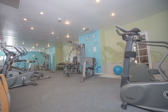 black and gray stationary bike