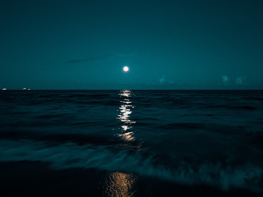 body of water during night time in Chennai India