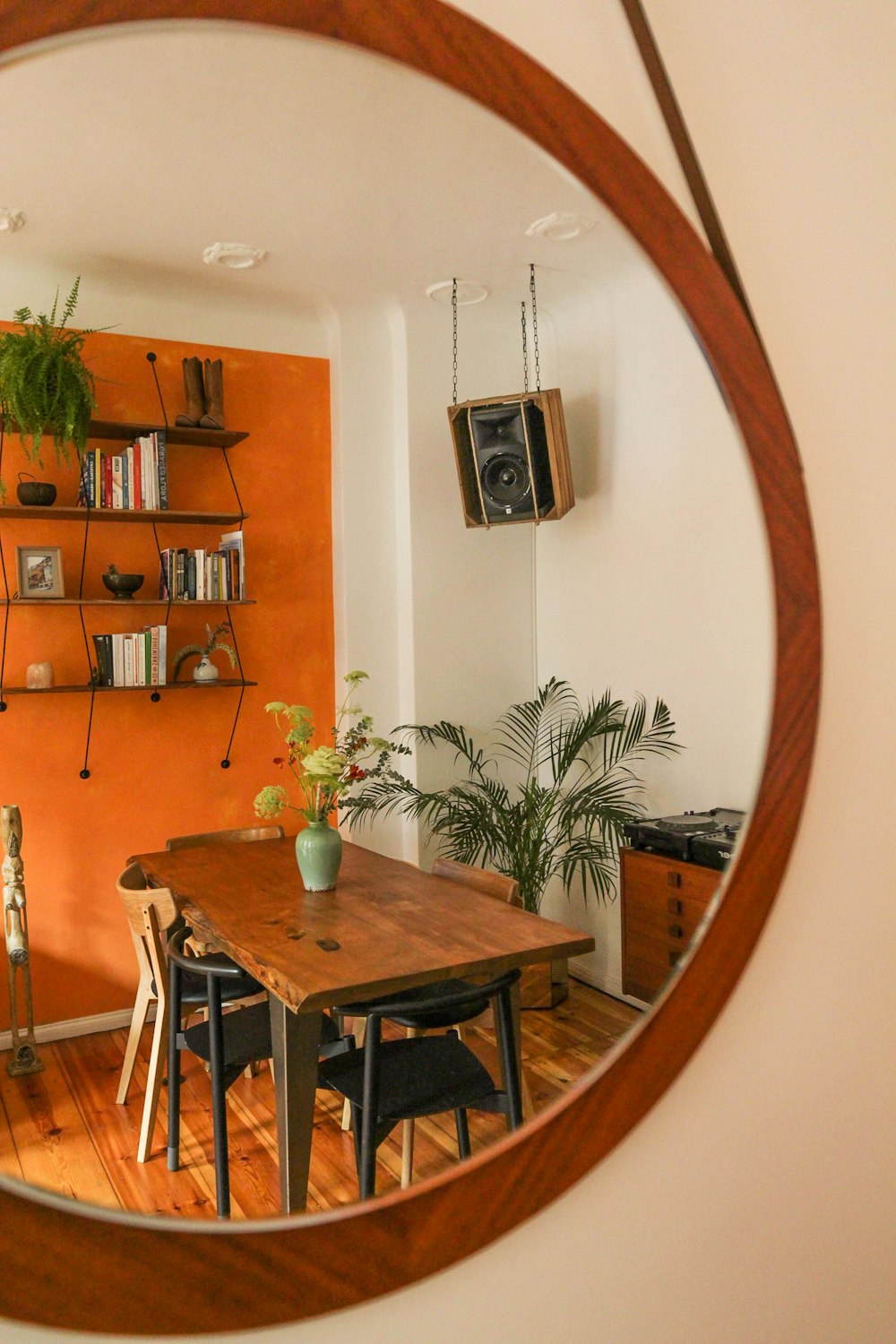 brown wooden table with chairs