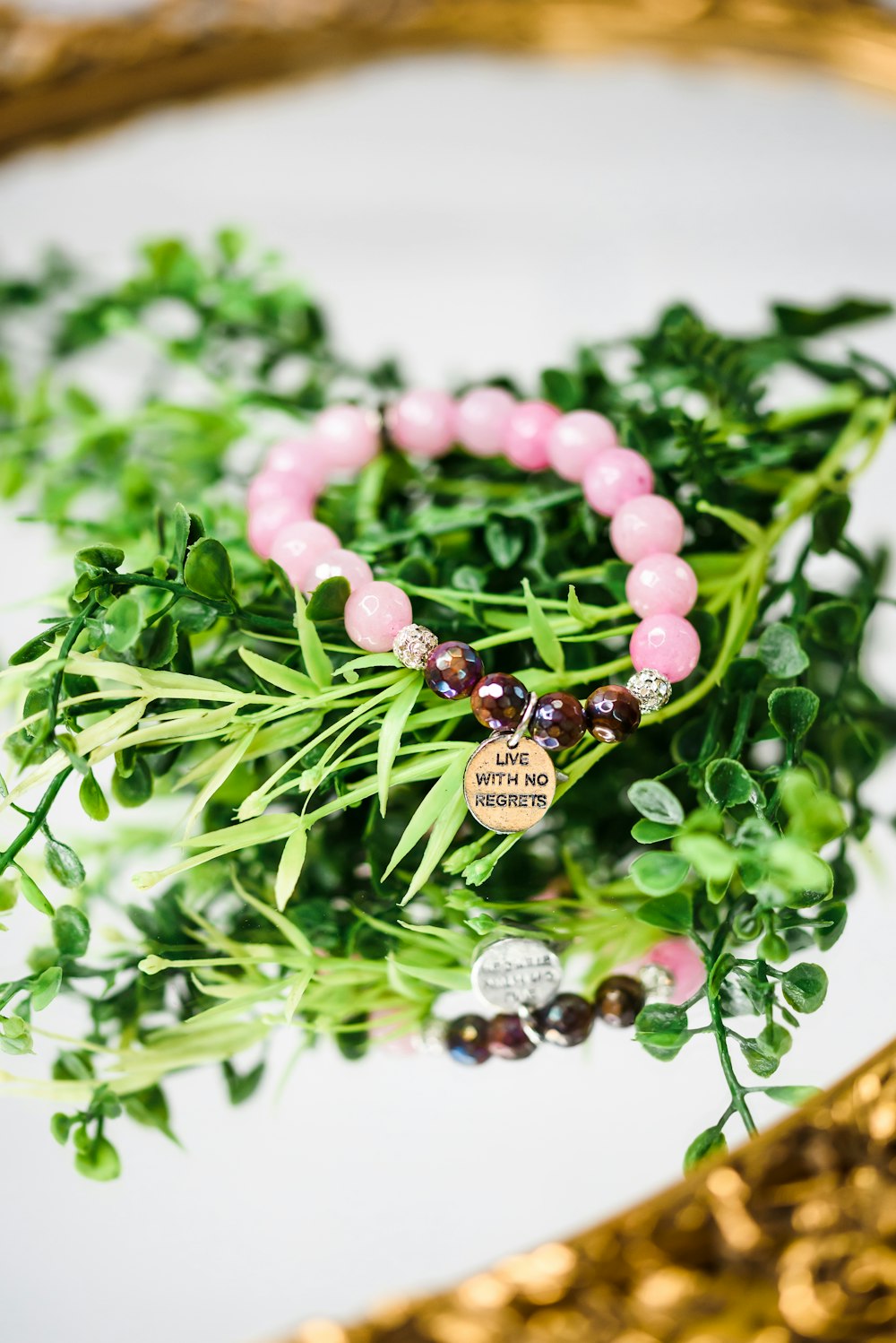 pink and gold heart pendant necklace