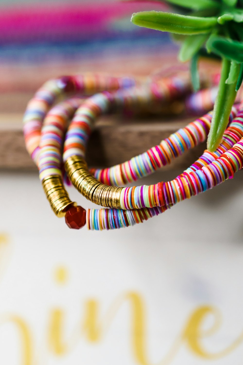 multi colored spiral light on brown wooden stick