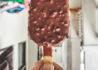 chocolate ice cream on stick
