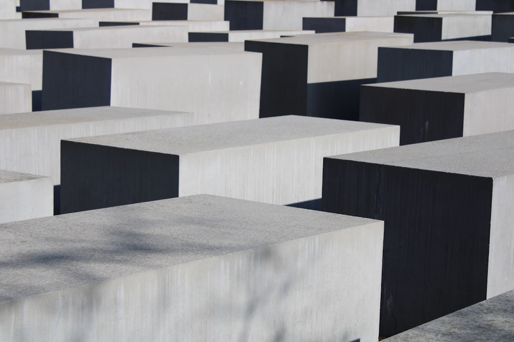 gray and white concrete blocks