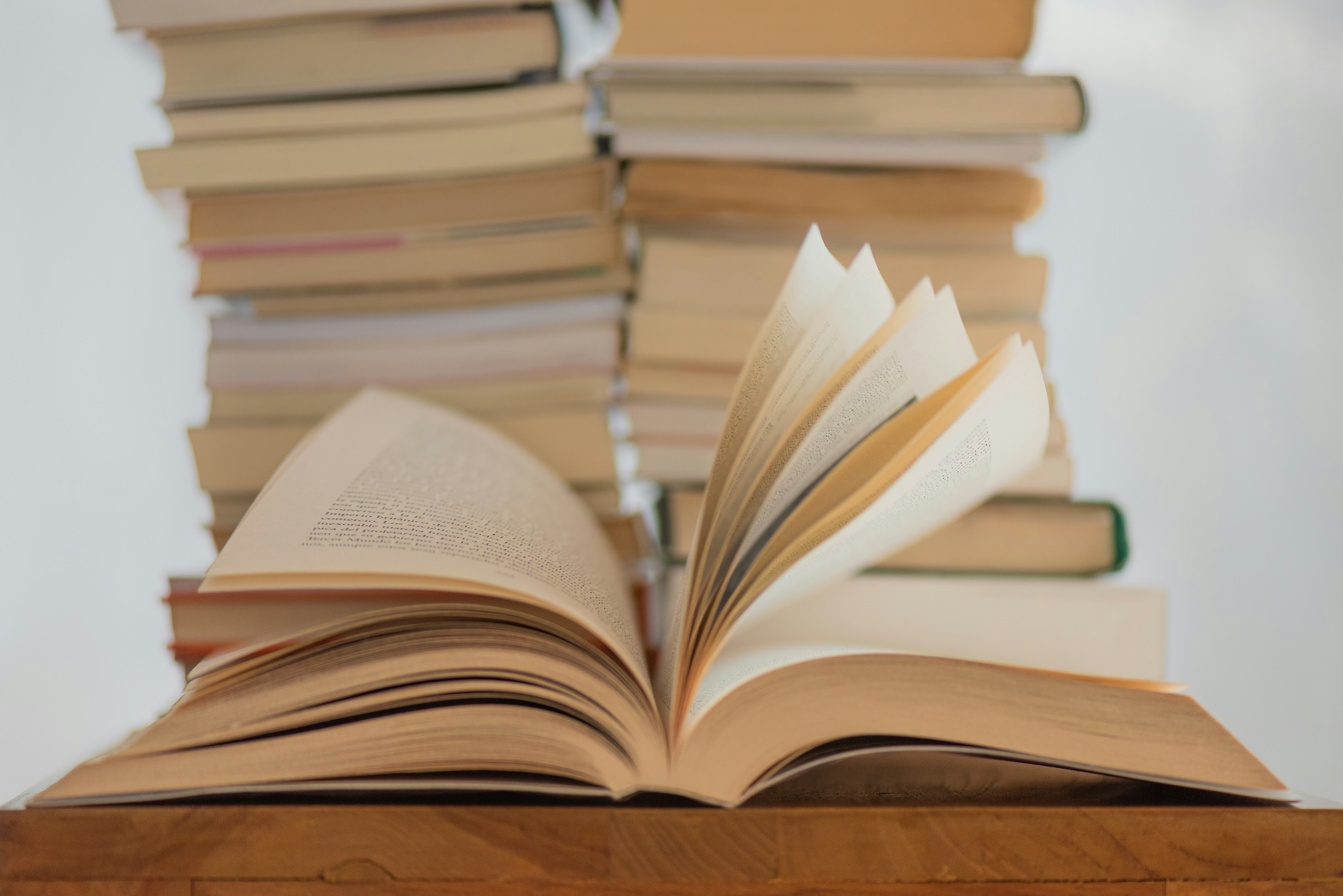 white book on brown wooden table