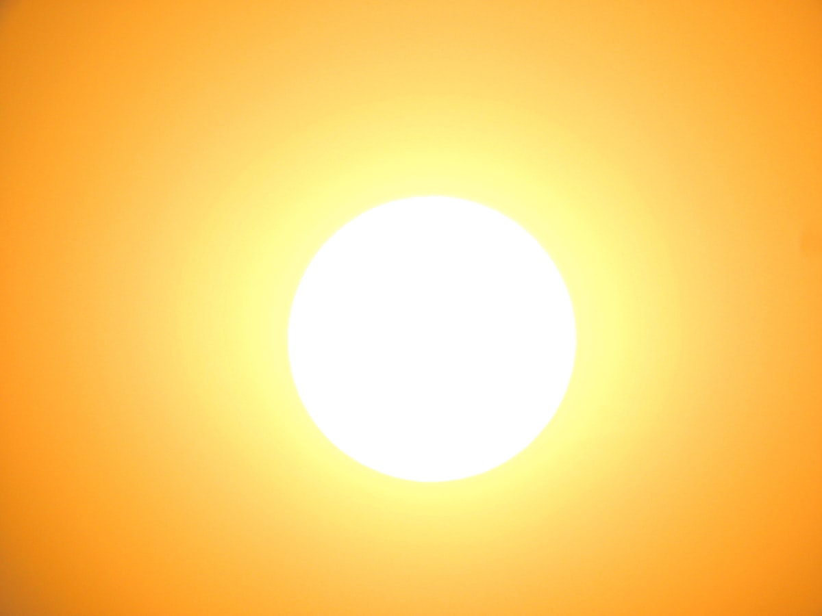 Blue sky with white clouds in warm daylight, look-at-the-sky register