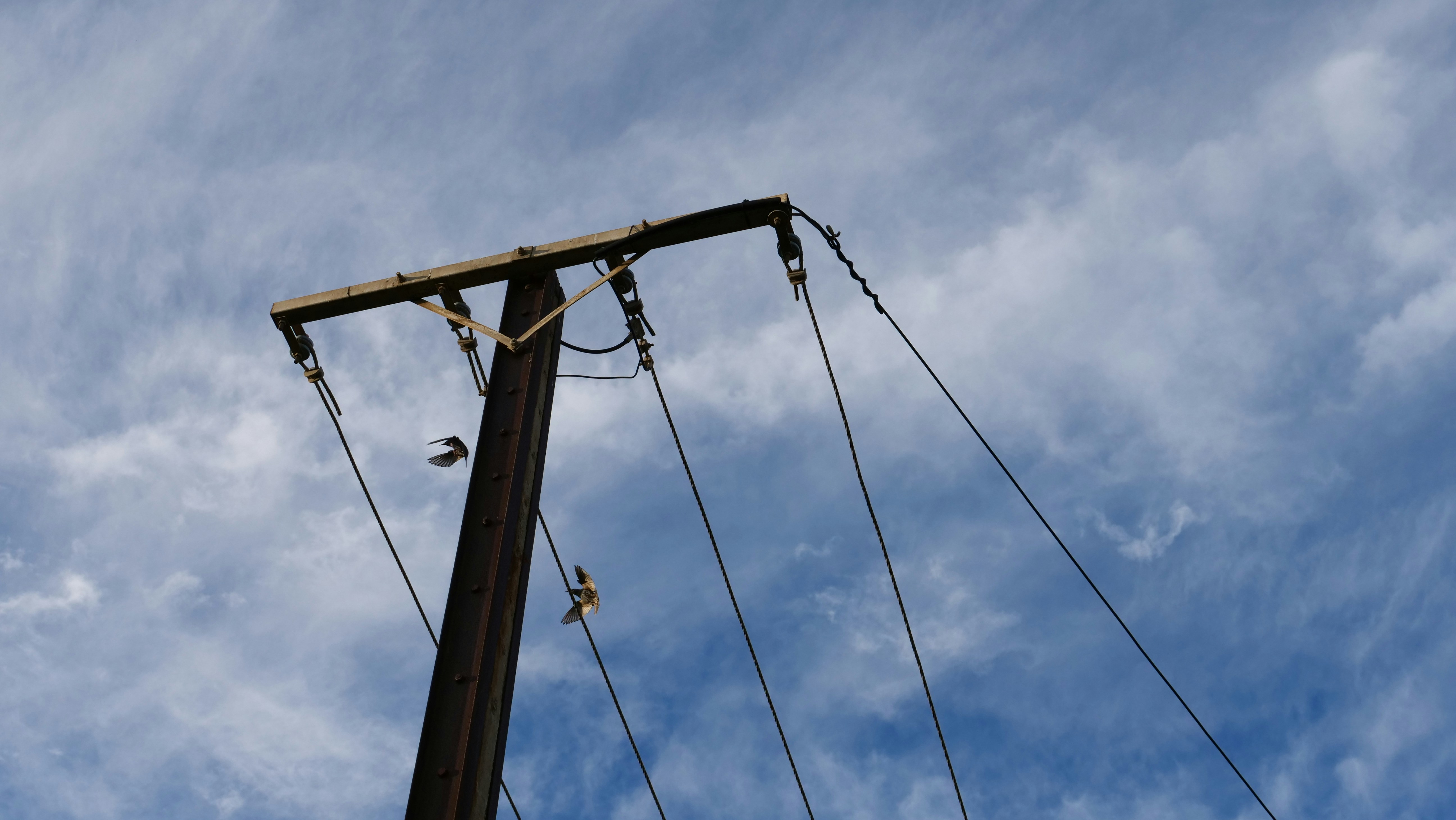 Cadre en métal brun sous le ciel bleu pendant la journée
