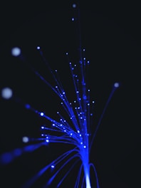 blue and white light in dark room