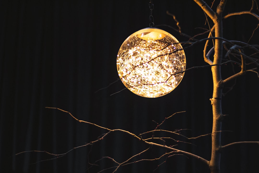 round brown ball hanging decor