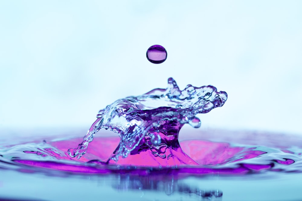 purple and white water drop