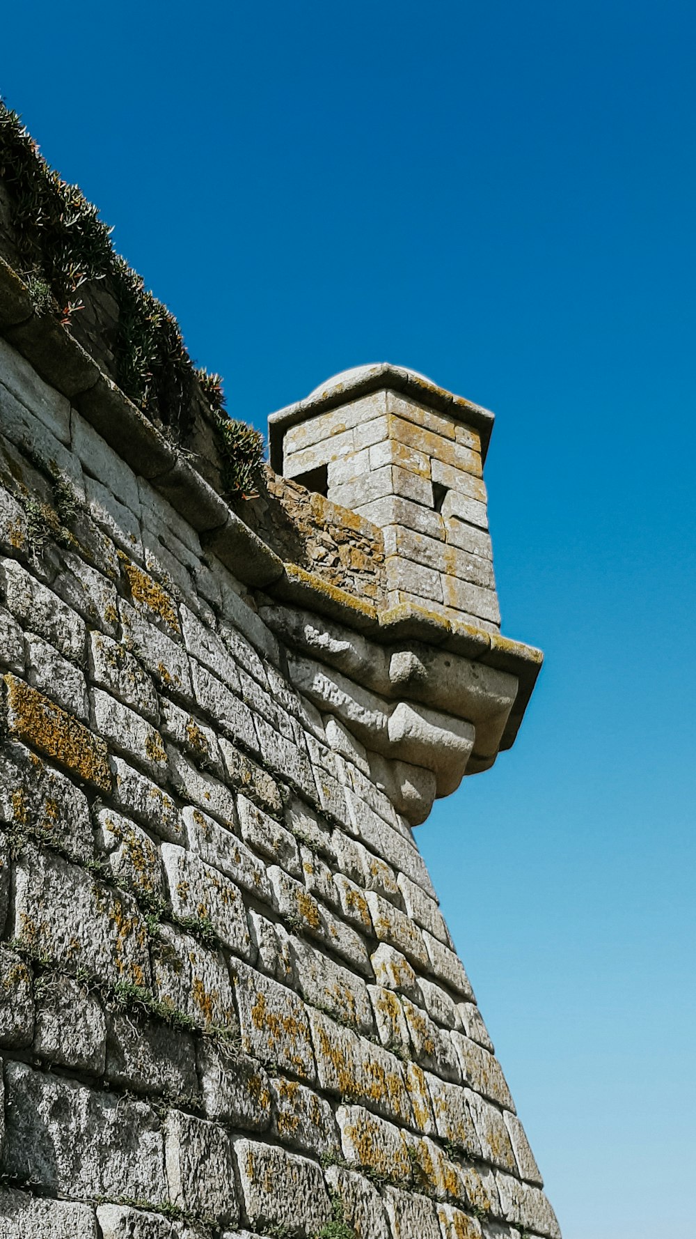 brown brick wall under blue sky during daytime