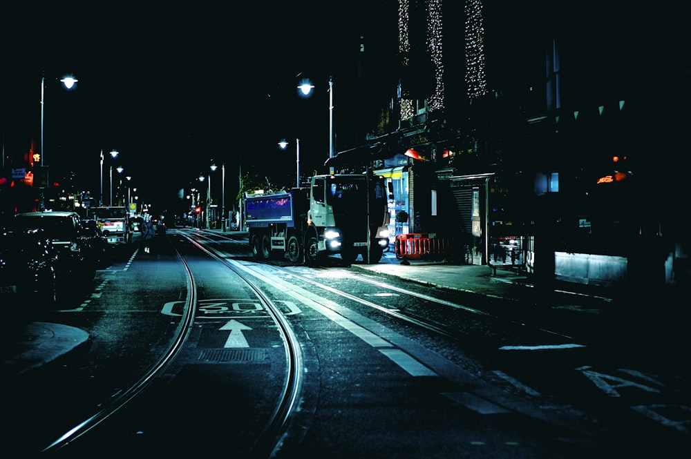 cars on road during night time