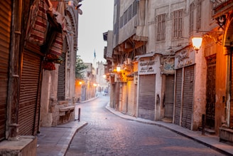 gray concrete road between buildings during daytime