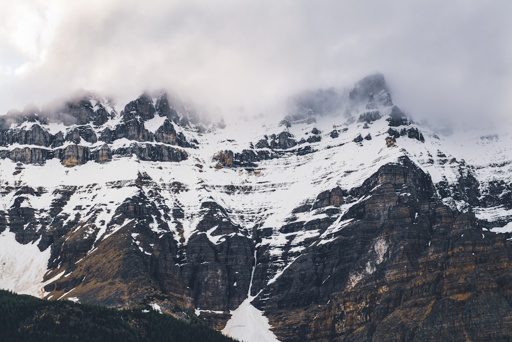 snow covered mountain during daytime