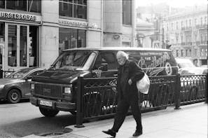A candid shot of elev8 flow walking the streets of Buffalo, reflecting his roots.