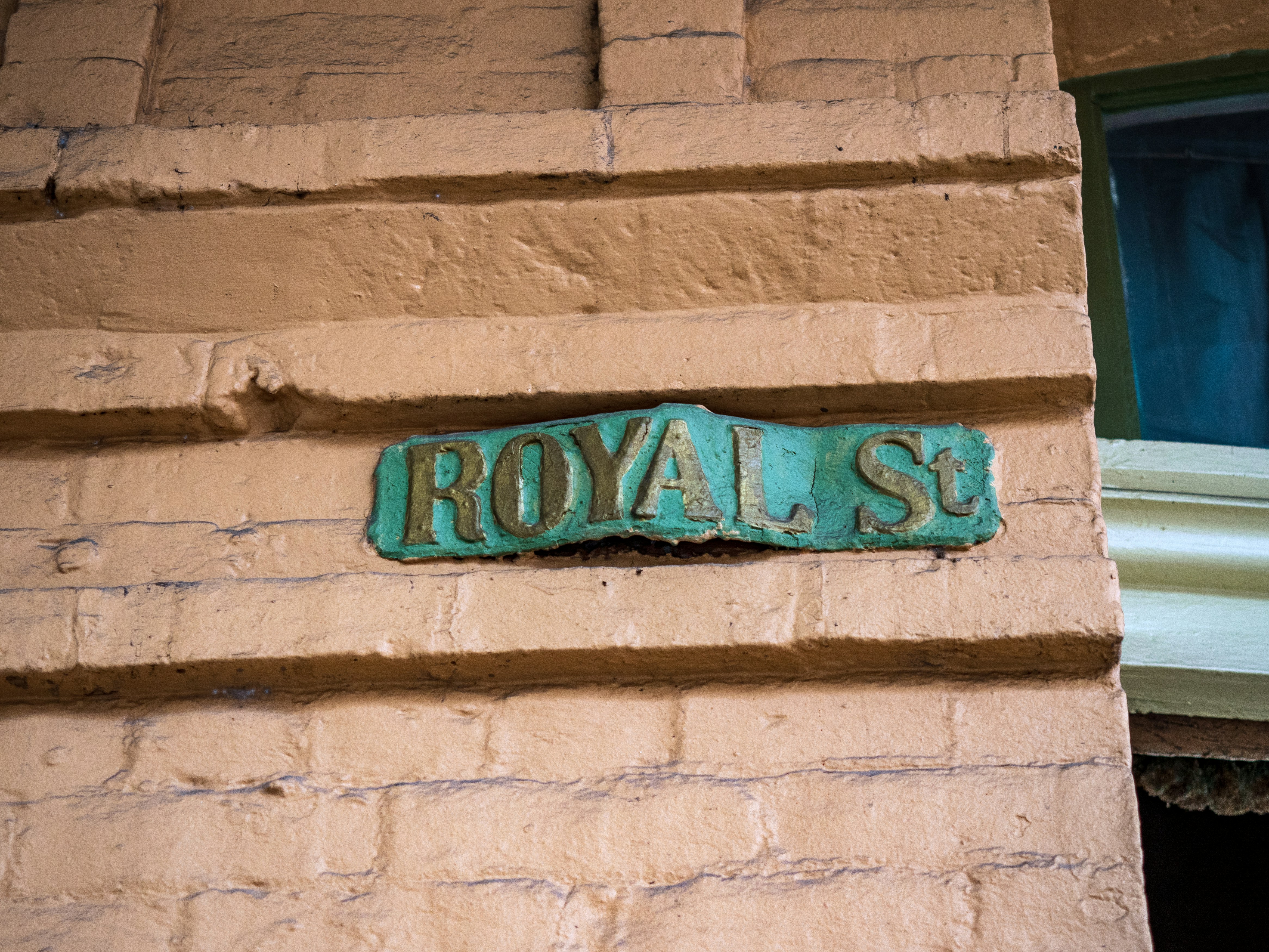 Royal Street sign on a brick wall