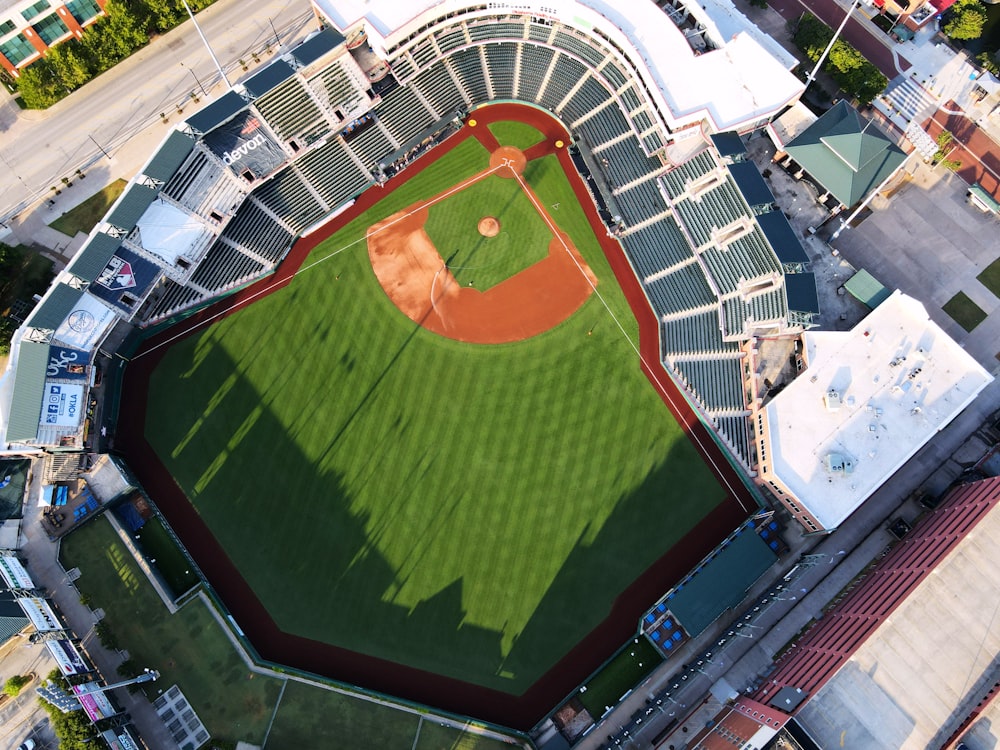 aerial view of soccer field during daytime